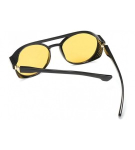 Square Vintage Sunglasses- Fashion Irregular Shape Glasses Retro Style Unisex - Yellow - CB18RIYX98S $15.09