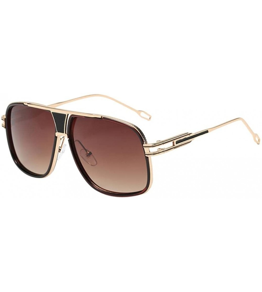 Square Women Men Fashion Quadrate Metal Frame Brand Classic Summer Sunglasses - D - CA189KZZRC9 $19.04