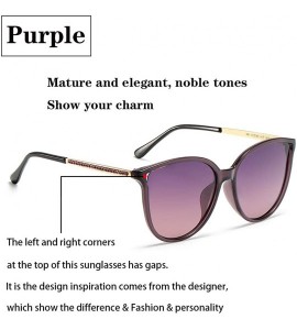 Cat Eye Polarized Sunglasses for Women 100% UV Protection Vintage Cateye Sunglasses Anti-glare Lens - Purple Frame Z - C118UU...