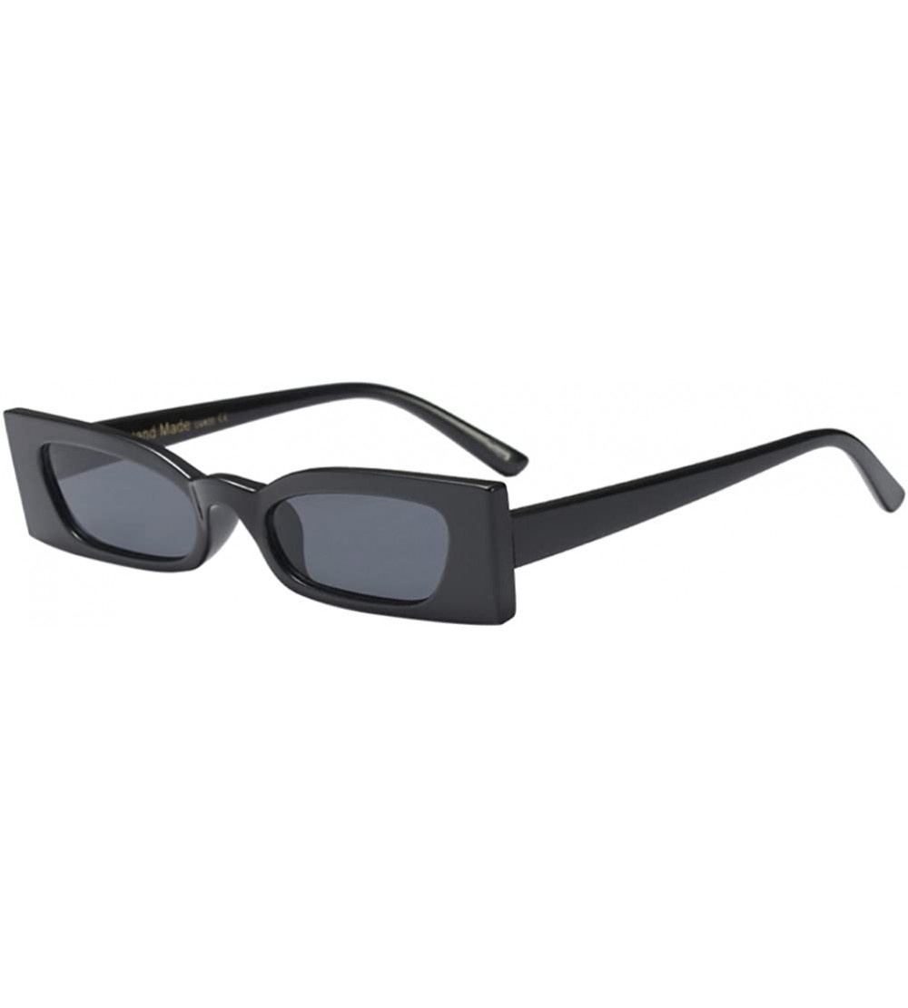 Wayfarer Fashion Retro Ladies Rectangle Sunglasses Designer UV400 for Women - Black - CJ18G7SRK0C $17.08