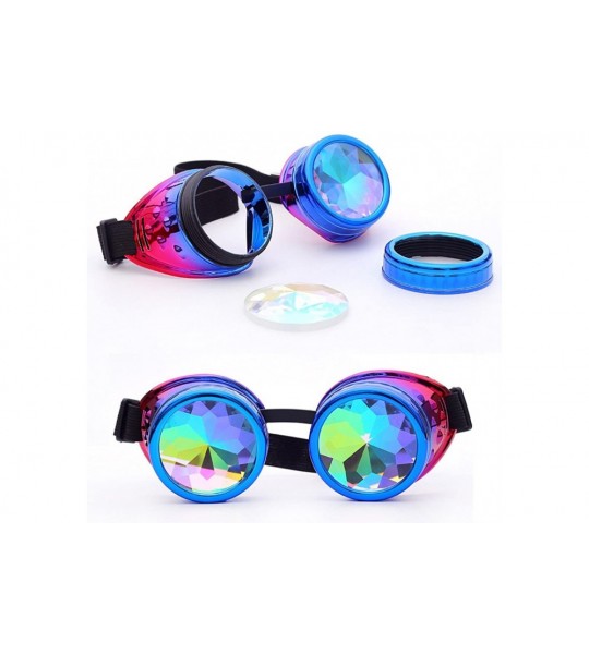 Goggle Steampunk Goggles Colorful Glasses Rave Festival Party Sunglasses Diffracted Lens Cool Stuff - C - C318UK7NW0X $21.08