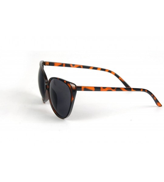 Cat Eye Women Retro Cat Eye Oversized Sunglasses P3028 - Tortoise-smoke Lens - CK11BS2T6J7 $19.27