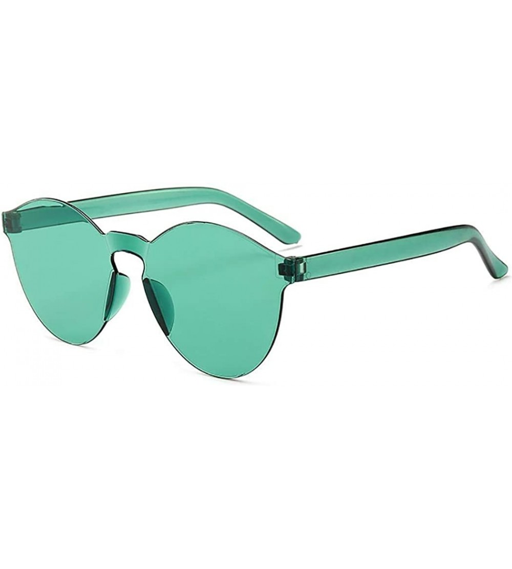 Round 1pcs Unisex Fashion Candy Colors Round Outdoor Sunglasses Sunglasses - Light Green - CG199XNRES2 $34.29