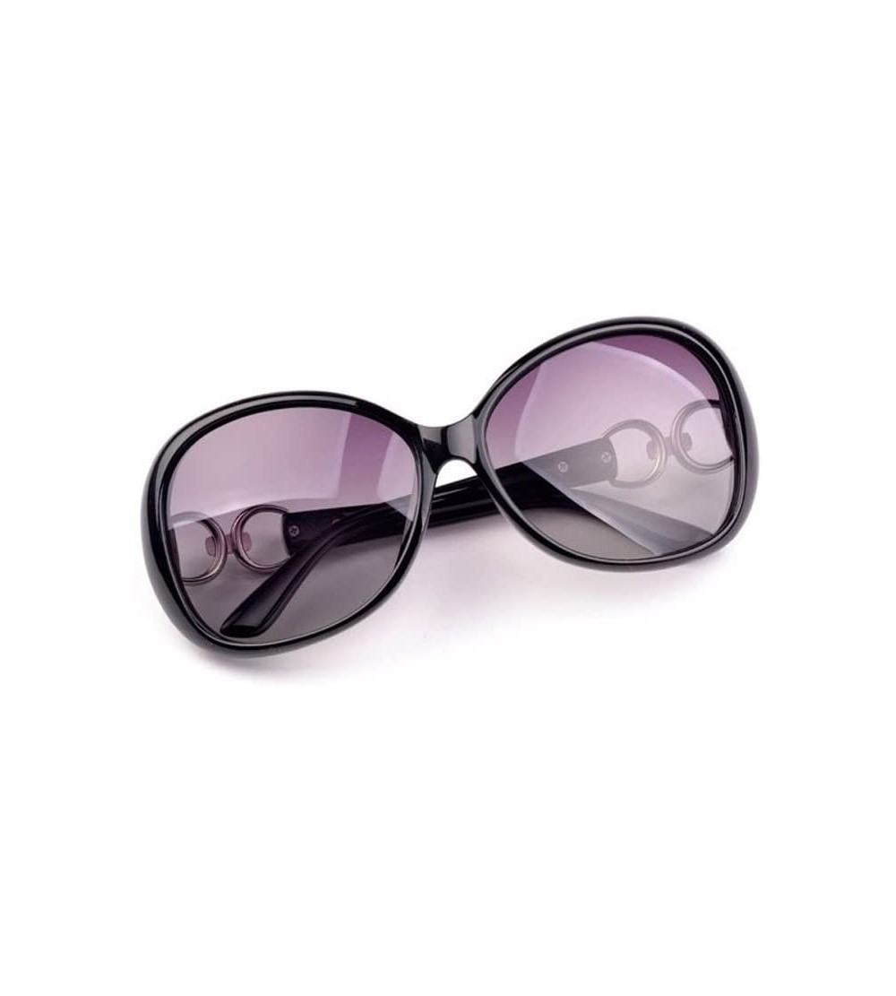 Aviator Women's Polarized Sunglasses Cat Eye Aviator Wayfarer Vintage Sunglasses - Black1 - C9185RQNAAA $22.70