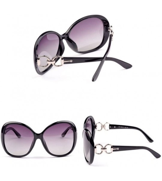 Aviator Women's Polarized Sunglasses Cat Eye Aviator Wayfarer Vintage Sunglasses - Black1 - C9185RQNAAA $22.70