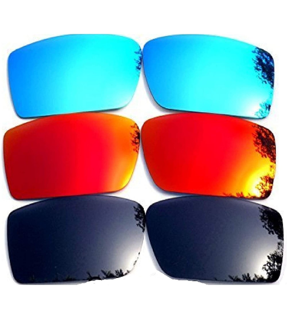 Oversized Replacement Lenses for Oakley Gascan Black&Red&Blue Color Polarized 3 Pairs - Black&red&blue - CV122ESXLTT $35.37