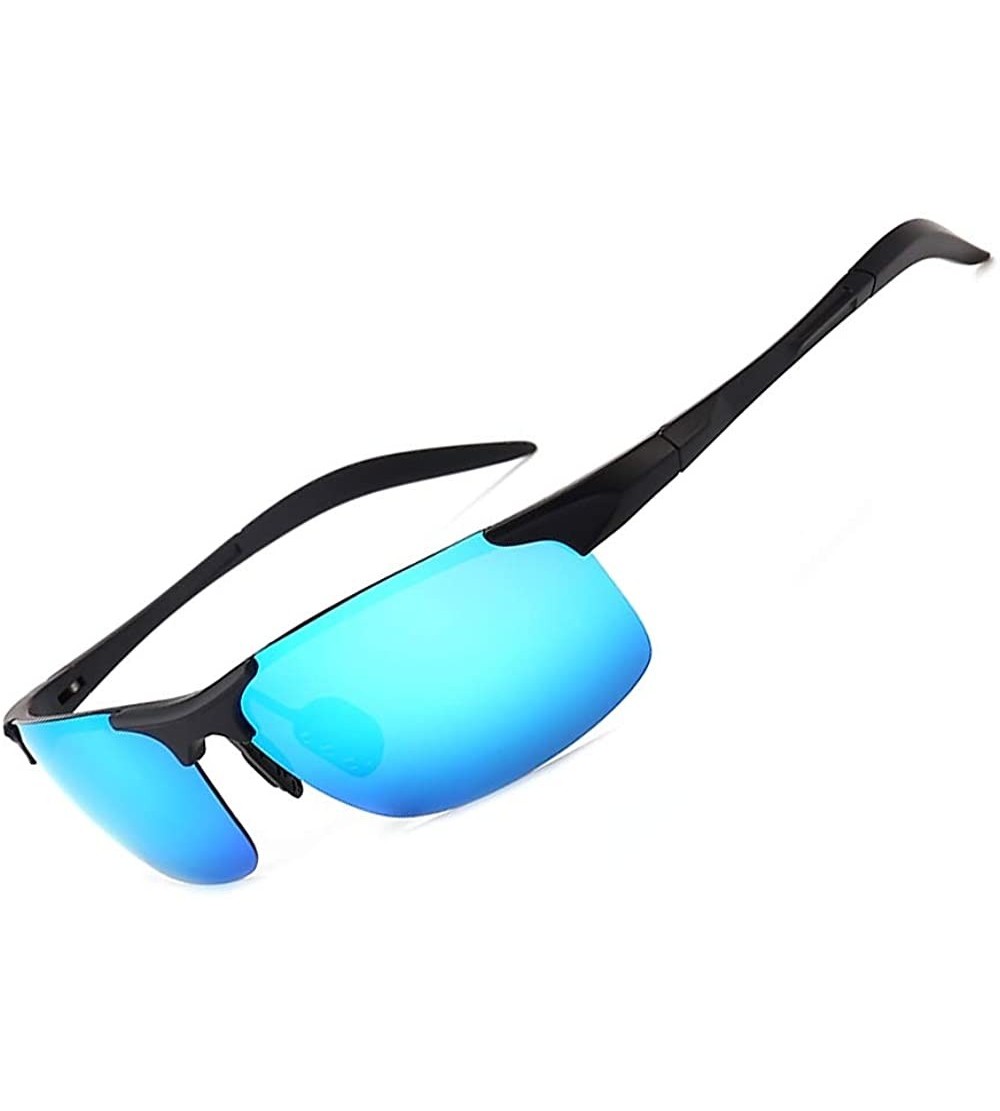 Goggle TAC Polarized Night Driving glasses Sunglasses Polarized Lens Riding Glasses - Black Frame_blue Lens - CW18UEK008I $31.30