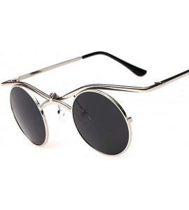 Round Gothic Men Women Sunglasses Gafas Round Metal Frame Steampunk C7 - C3 - CV18YQWDX08 $17.49