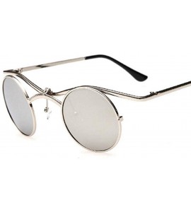 Round Gothic Men Women Sunglasses Gafas Round Metal Frame Steampunk C7 - C3 - CV18YQWDX08 $17.49