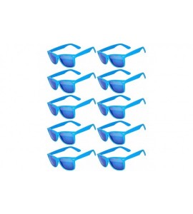 Wayfarer Vintage Mirrored Lens Sunglasses Matte Frame 10 Pairs in Multiple Colors OWL. - 10_pairs_light_blue - CX189Q7QHH3 $4...