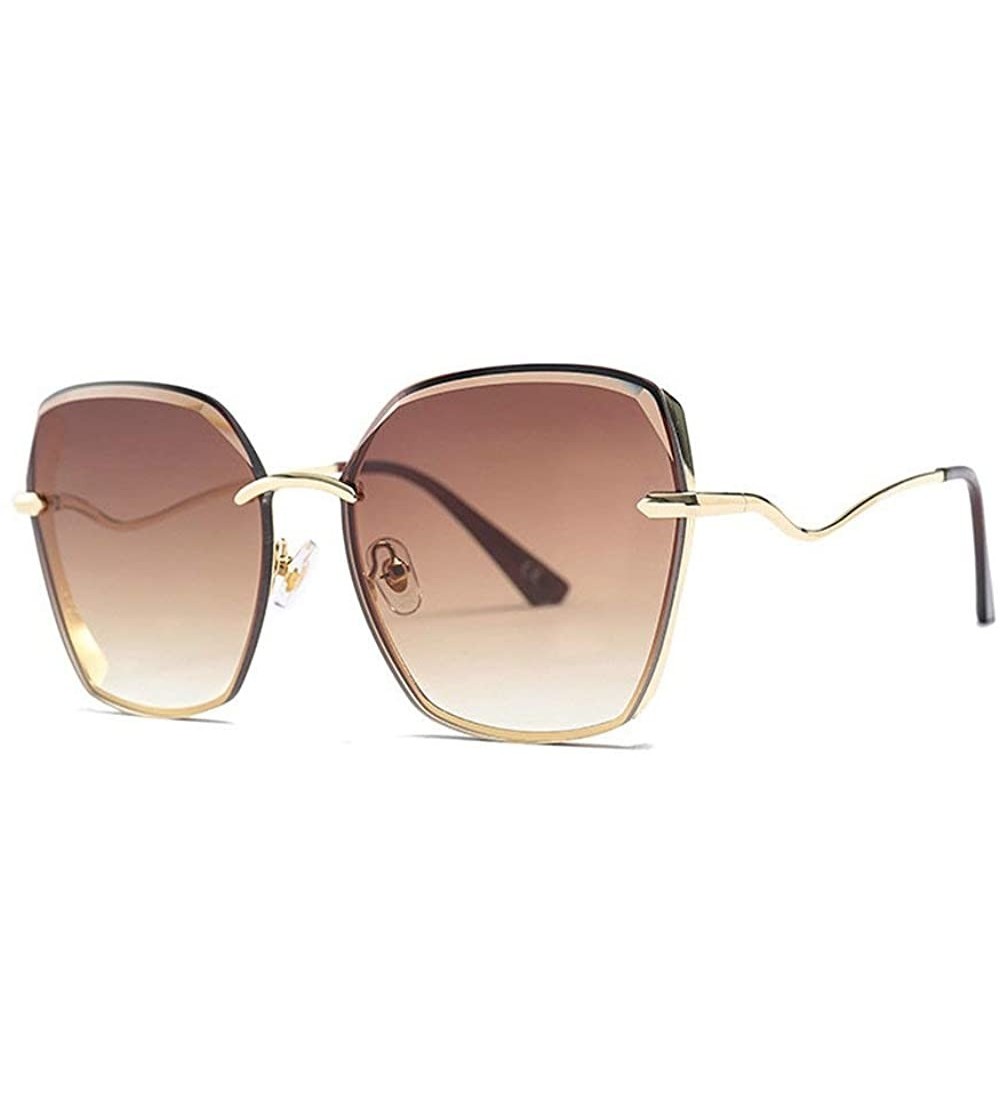 Square 2019 new fashion trend square trim big box unisex street shoot brand designer sunglasses UV400 - Brown - CV18M3WYR5D $...