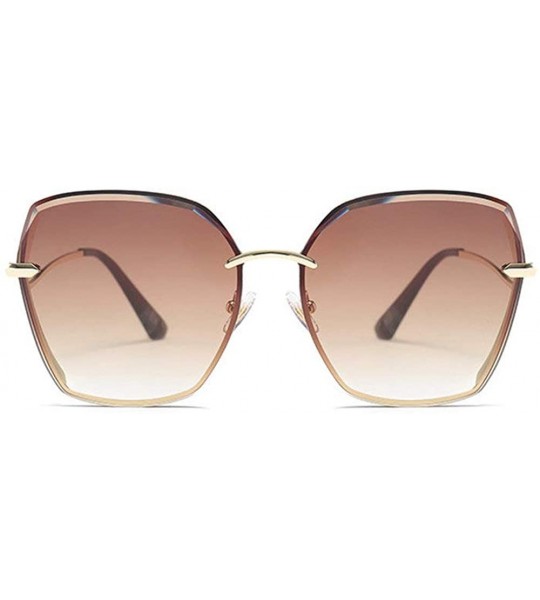 Square 2019 new fashion trend square trim big box unisex street shoot brand designer sunglasses UV400 - Brown - CV18M3WYR5D $...