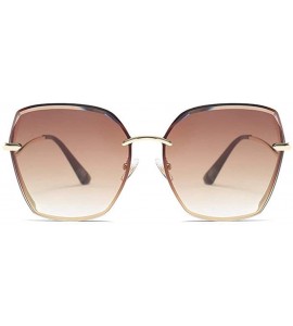 Square 2019 new fashion trend square trim big box unisex street shoot brand designer sunglasses UV400 - Brown - CV18M3WYR5D $...