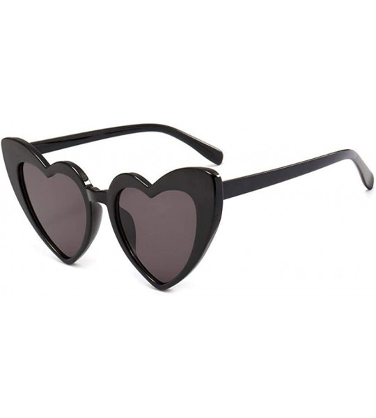 Aviator Heart Sunglasses Women Brand Designer Cat Eye Sun Glasses Retro Love Bgray - Clear - C018YZUNE26 $17.84