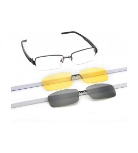 Goggle 2 Magnetic Clips On Sunglasses Mens Half Rimless Myopia Glasses Frame - C418MGRDH6D $47.93