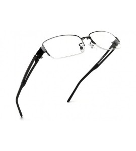 Goggle 2 Magnetic Clips On Sunglasses Mens Half Rimless Myopia Glasses Frame - C418MGRDH6D $47.93