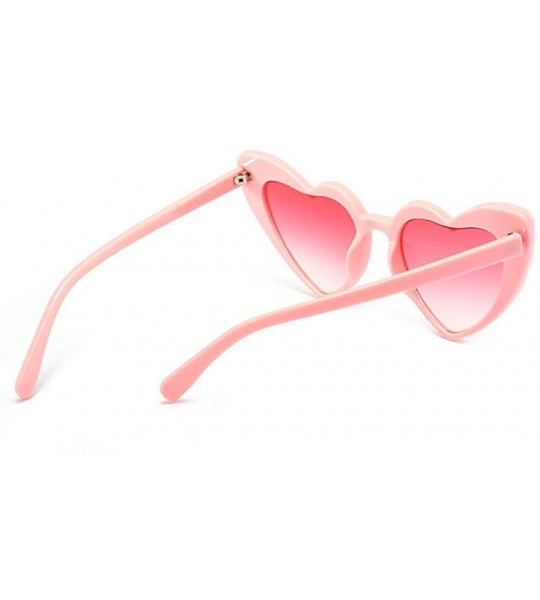 Aviator Heart Sunglasses Women Brand Designer Cat Eye Sun Glasses Retro Love Bgray - Clear - C018YZUNE26 $17.84