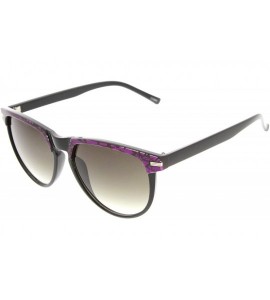 Wayfarer Two-Tone Pattern Color Keyhole Mod Horn Rimmed Sunglasses (Black-Purple) - CN11J2QNL9R $19.91