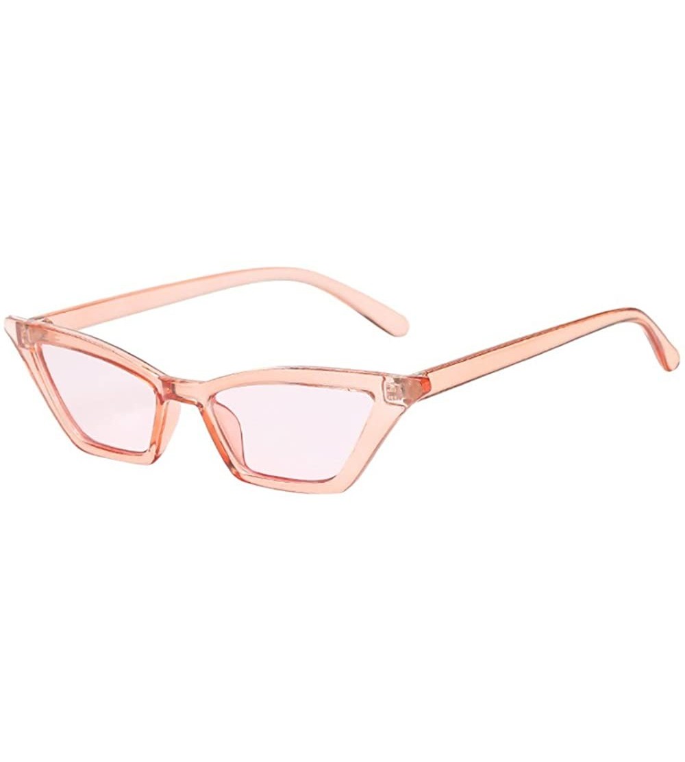 Square Unisex Fashion Eyewear Unique Sunglasses Cat Eye Vintage Glasses - Multicolor a - CL1970HAGR5 $19.94