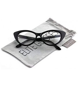 Oval Retro Sexy Women Eyeglasses Frame Fashion Cat Eye Clear Lens ladies Eye Glasses - Red and Black - CA18NZ2SI9D $29.54