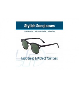 Oval Stylish 80th Retro Unisex Polarized Sunglasses UV400 Classic Vintage Chic - Black Mat-green - C118DT656W3 $18.80