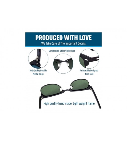 Oval Stylish 80th Retro Unisex Polarized Sunglasses UV400 Classic Vintage Chic - Black Mat-green - C118DT656W3 $18.80