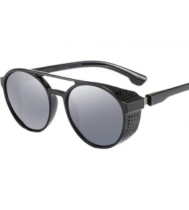 Round Fashion Sunglasses for Women Men Summer Beach Eyewear - Grey Frame+grey Lens - CX18Q6NCZ36 $26.76