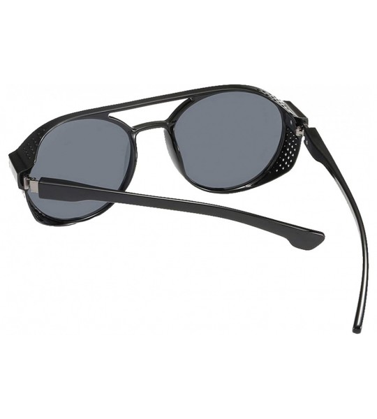 Round Fashion Sunglasses for Women Men Summer Beach Eyewear - Grey Frame+grey Lens - CX18Q6NCZ36 $26.76