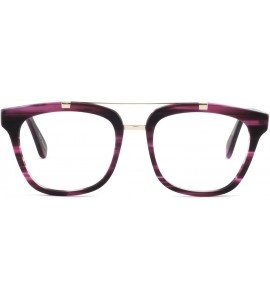 Oversized Womens Aviator Fashion Non-prescription Eyeglasses Frame - 17033-purple - CD18DAWZWUI $34.96