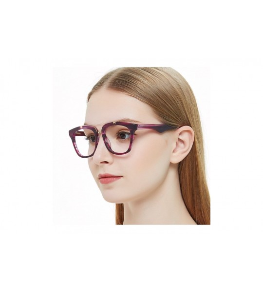 Oversized Womens Aviator Fashion Non-prescription Eyeglasses Frame - 17033-purple - CD18DAWZWUI $34.96