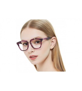 Oversized Womens Aviator Fashion Non-prescription Eyeglasses Frame - 17033-purple - CD18DAWZWUI $34.96