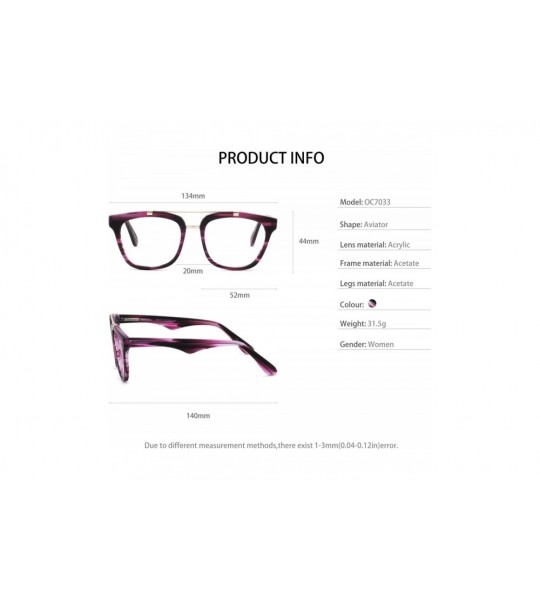 Oversized Womens Aviator Fashion Non-prescription Eyeglasses Frame - 17033-purple - CD18DAWZWUI $34.96