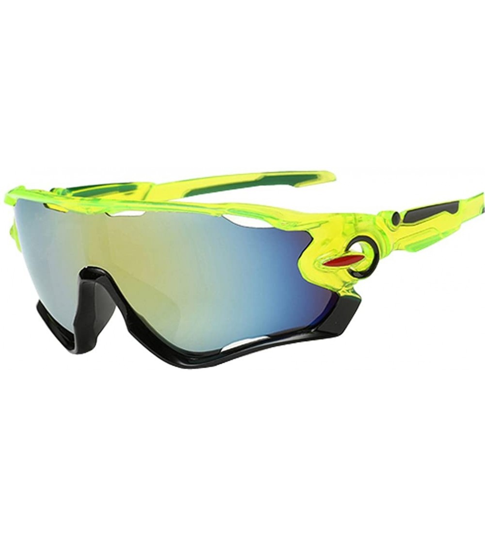 Sport 2016 style Anti-explosion Sport Sunglasses Reflect light eyewear - Green/Gold Silver - C812DUITSQH $21.06