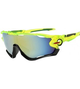 Sport 2016 style Anti-explosion Sport Sunglasses Reflect light eyewear - Green/Gold Silver - C812DUITSQH $21.06