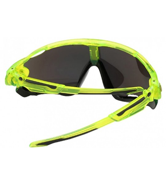 Sport 2016 style Anti-explosion Sport Sunglasses Reflect light eyewear - Green/Gold Silver - C812DUITSQH $21.06