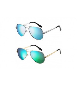 Round Polarized Aviator Sunglasses for Men Women- Lightweight Metal Frame Sun Glasses UV400 Protection - CW19DL9RWSH $39.97