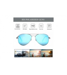 Round Polarized Aviator Sunglasses for Men Women- Lightweight Metal Frame Sun Glasses UV400 Protection - CW19DL9RWSH $39.97