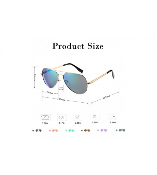 Round Polarized Aviator Sunglasses for Men Women- Lightweight Metal Frame Sun Glasses UV400 Protection - CW19DL9RWSH $39.97