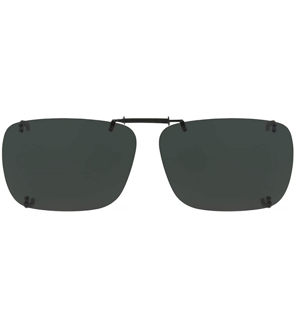 Rectangular Haven-g Rec Rectangular Clip On Sunglasses - Gray - CD196GZ0EWG $44.59