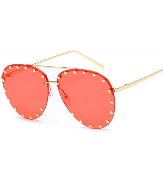 Oversized Women Men Fashion Eyewear Unisex Trendy Rivet Sun Glasses Sunglasses UV400 - 5 - C018W9KHQGG $43.89