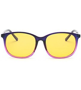 Square Blue Light Blocking Oversized Frame unisex Anti-UV Computer Classic Glasses - Blue Pink - CS188T7UT5D $22.29