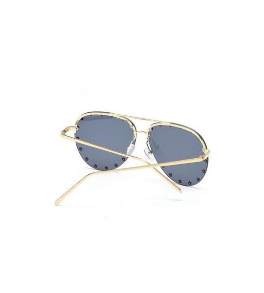 Oversized Women Men Fashion Eyewear Unisex Trendy Rivet Sun Glasses Sunglasses UV400 - 5 - C018W9KHQGG $43.89