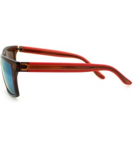 Rectangular Men's Fashion Sunglasses Sporty Casual Rectangular Frame - Brown Red - CB11OGVYVD3 $20.63