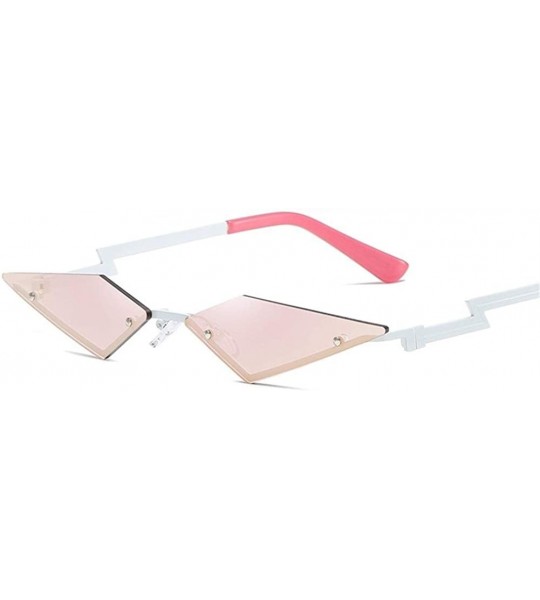 Rimless New Fashion Rimless Sunglasses Women 2020 Cat Eye Frameless Alloy Eyeglasses For Female UV400 Shades - 2 Pink - CW198...