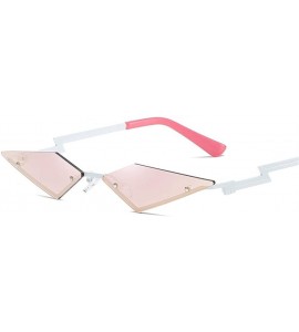 Rimless New Fashion Rimless Sunglasses Women 2020 Cat Eye Frameless Alloy Eyeglasses For Female UV400 Shades - 2 Pink - CW198...