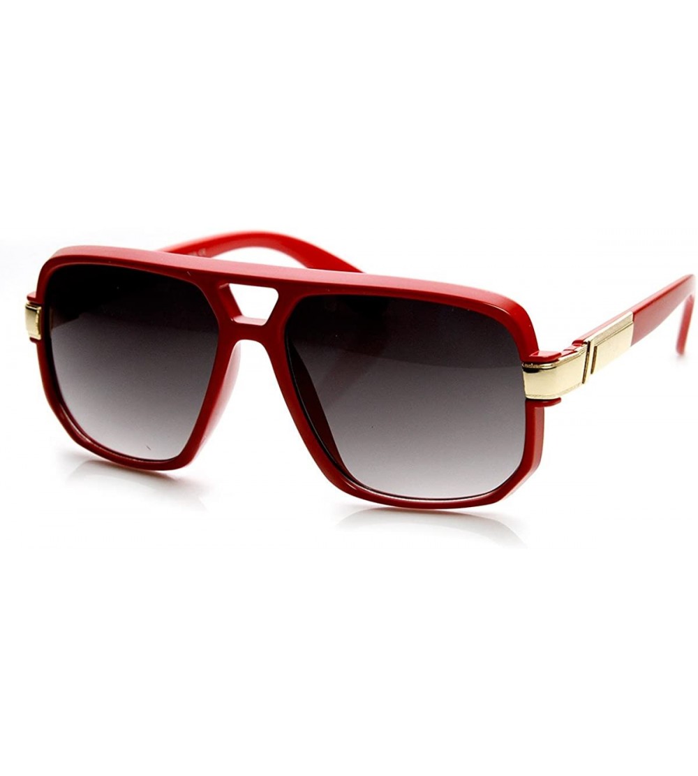 Wayfarer Classic Square Frame Plastic Flat Top Aviator Sunglasses - Red - C311KI3ZN3Z $19.17