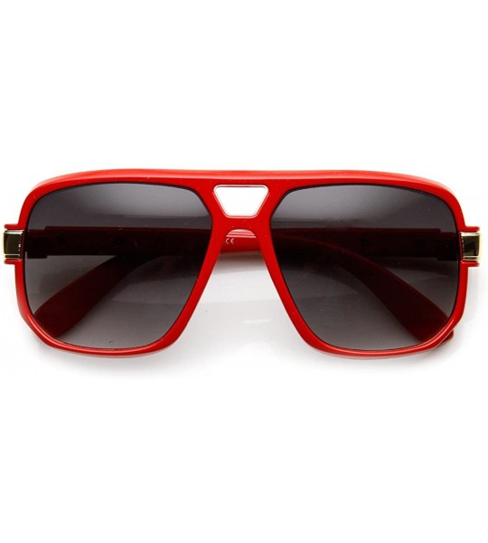 Wayfarer Classic Square Frame Plastic Flat Top Aviator Sunglasses - Red - C311KI3ZN3Z $19.17