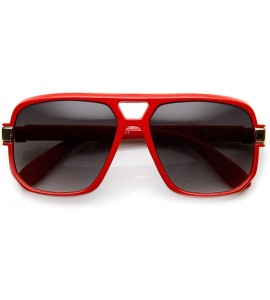 Wayfarer Classic Square Frame Plastic Flat Top Aviator Sunglasses - Red - C311KI3ZN3Z $19.17