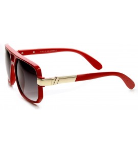 Wayfarer Classic Square Frame Plastic Flat Top Aviator Sunglasses - Red - C311KI3ZN3Z $19.17