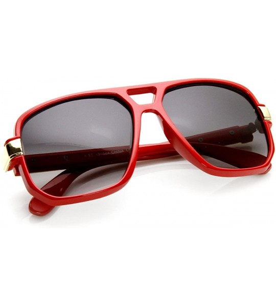 Wayfarer Classic Square Frame Plastic Flat Top Aviator Sunglasses - Red - C311KI3ZN3Z $19.17